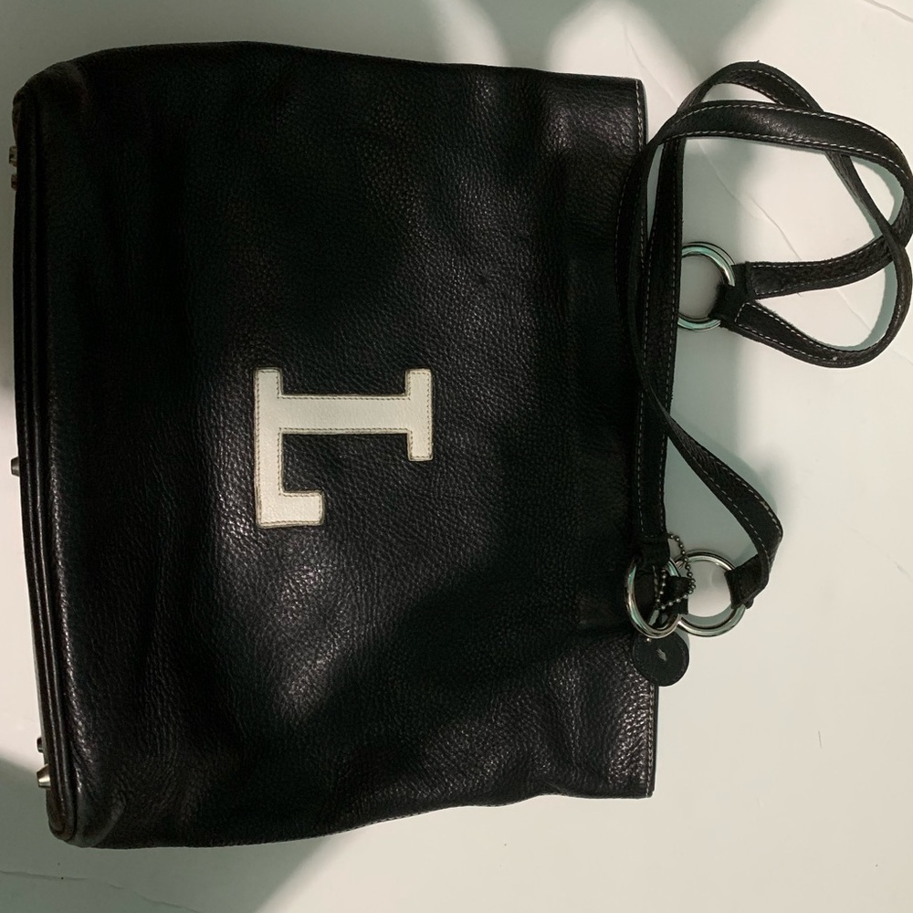 Black Leather Tote Bag